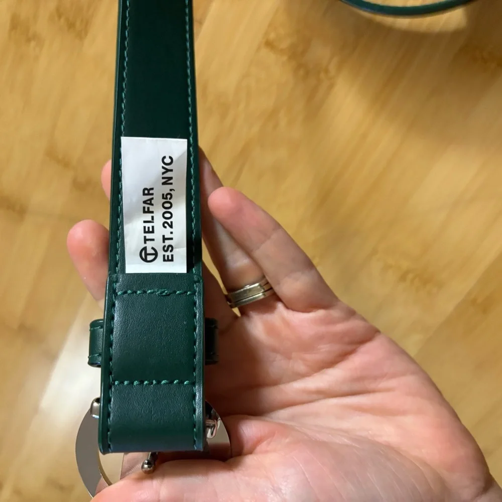 Telfar Forest Green Belt with Silver Logo Buckle - Picture 6 of 8